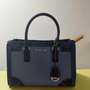 Michael Kors Two-Tone Blue and Black Satchel